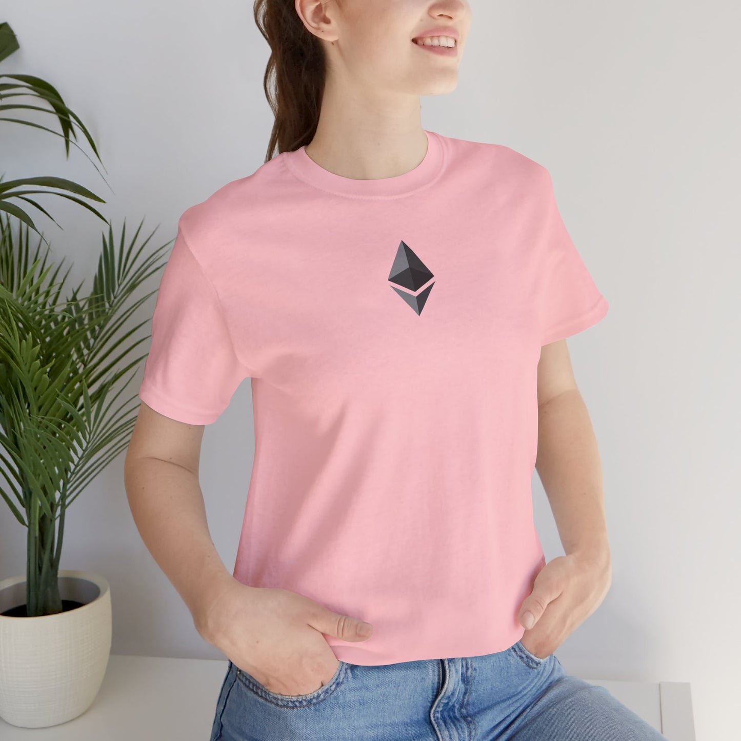 Ethereum T-Shirt, Crypto Tee Shirt, Blockchain Short Sleeve Top, Programmer Gift, Cryptocurrency Clothing, Gift for Tech Enthusiast