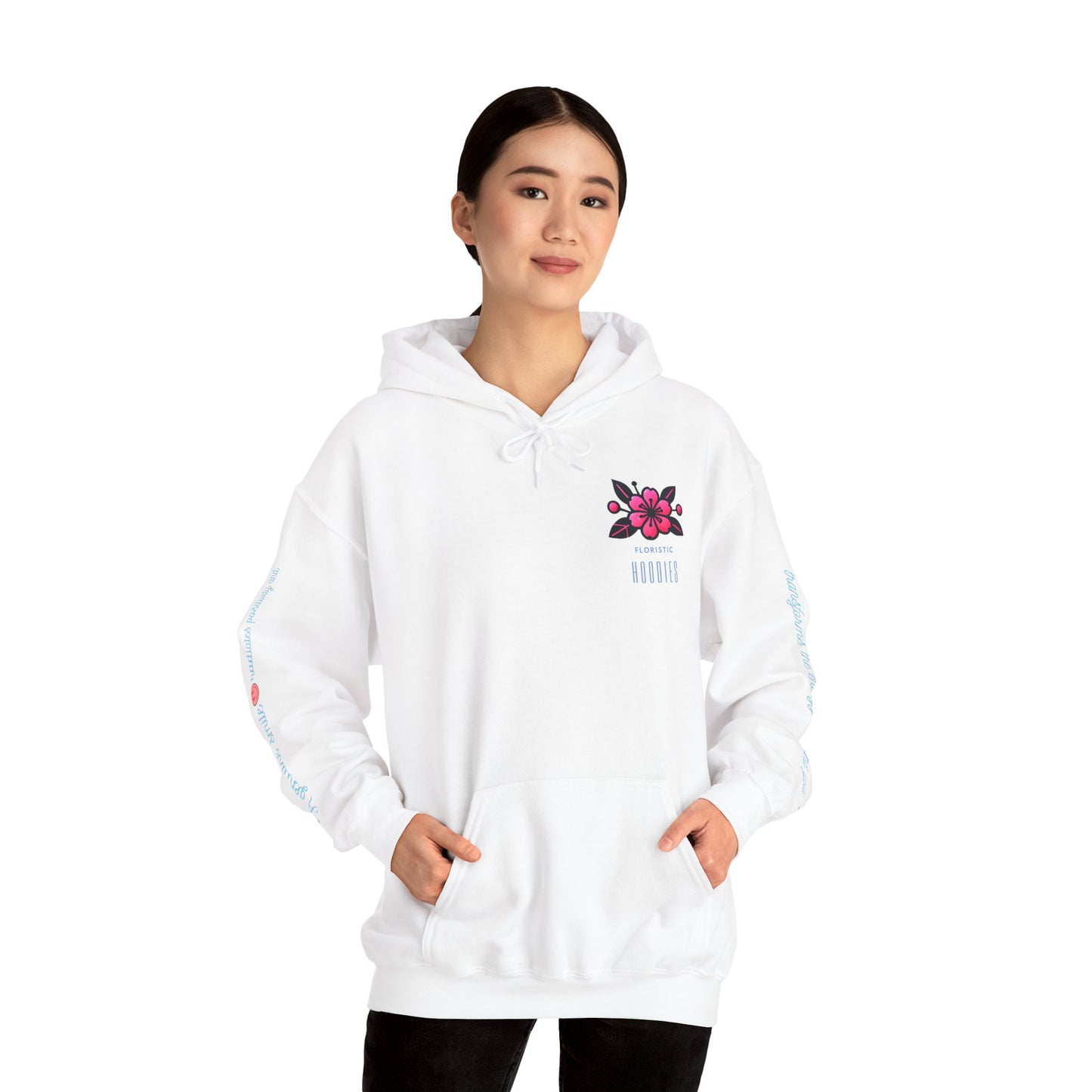 Floristic Hoodies - Genuine Smile Positive Energy Heavy Blend Hoodie