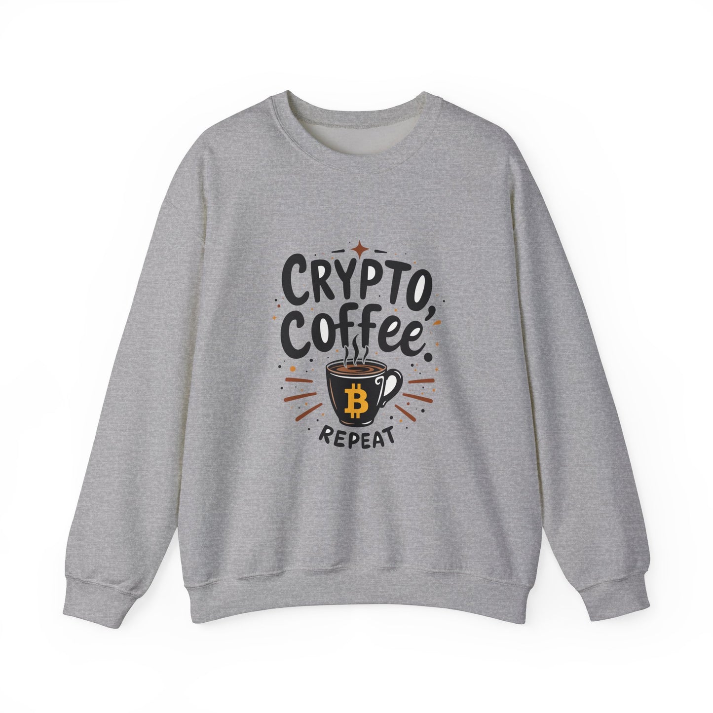 Crypto Coffee Repeat Sweatshirt - Unisex Heavy Blend™ Crewneck