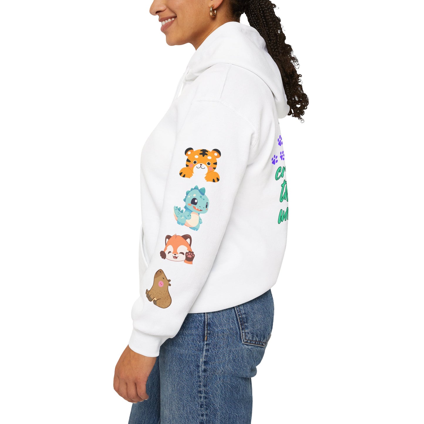 Faunaverse  Hoodies - Cute Creatures Unisex Hooded Sweatshirt – Cozy Animal Print for Animal Lovers