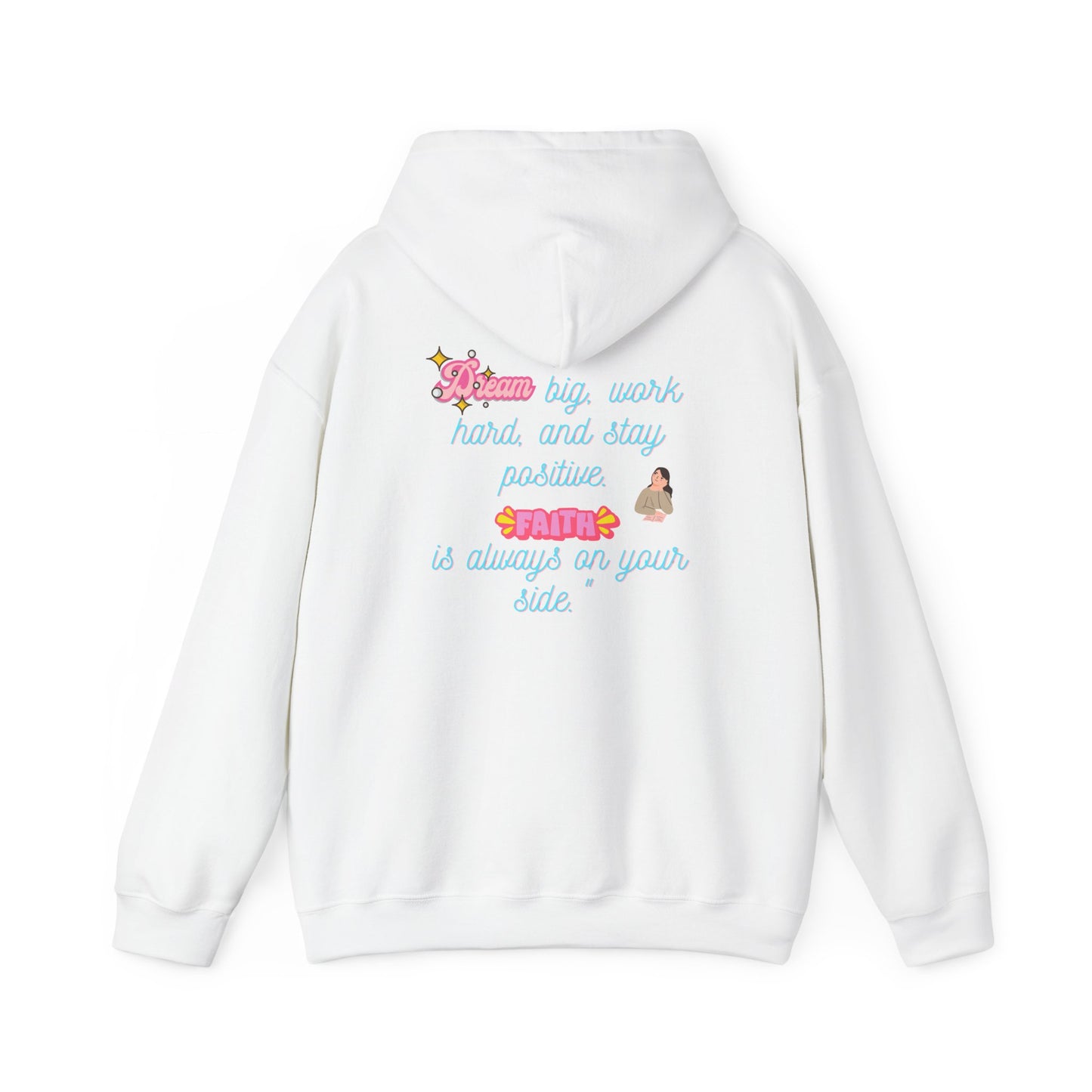 Inspirational Floral Hoodie - ‘Dream Big, Work Hard’ Sweatshirt for Positive Vibes