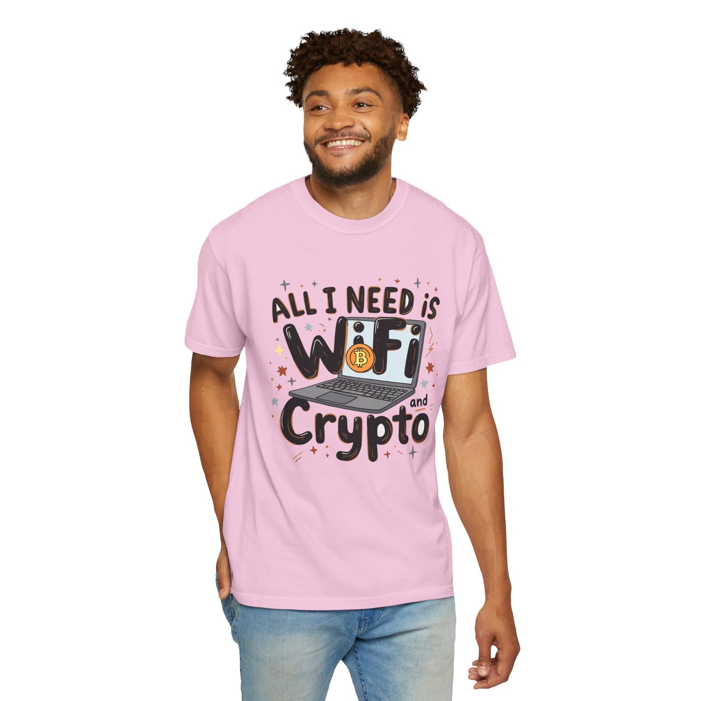 Bitcoin Wifi Unisex T-shirt, Cryptocurrency Tee, BTC Shirt, Digital Currency Top, Blockchain Apparel