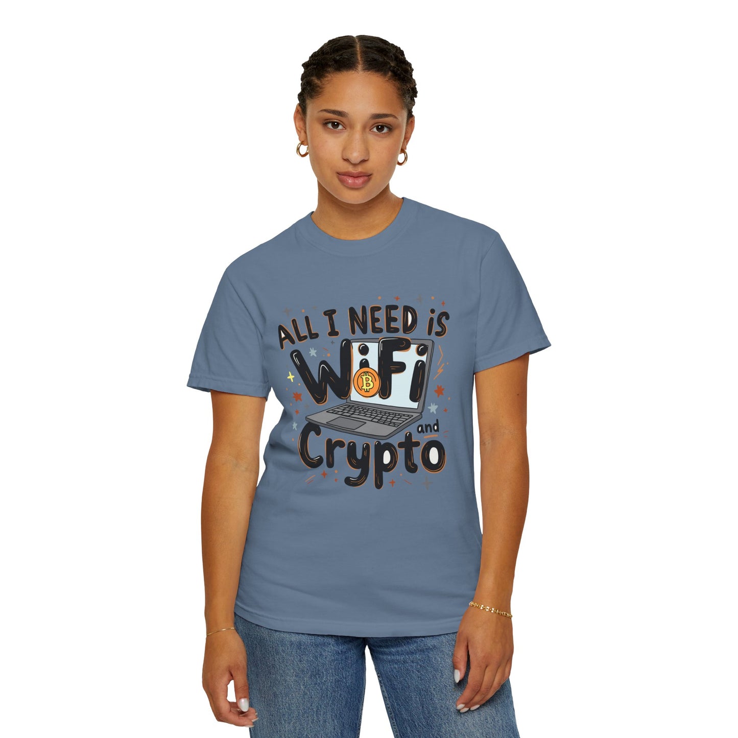 Bitcoin Wifi Unisex T-shirt, Cryptocurrency Tee, BTC Shirt, Digital Currency Top, Blockchain Apparel