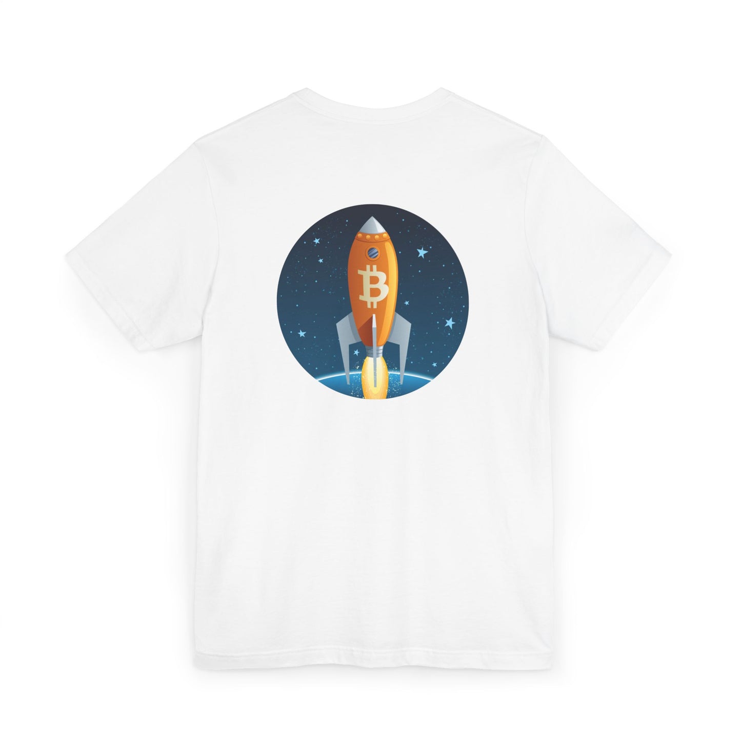 Bitcoin Fun Sky Rocket T-Shirt - Crypto Currency Tee, Unisex Jersey Shirt, Cryptocurrency Gift, BTC Lover Top, Digital Money Clothing