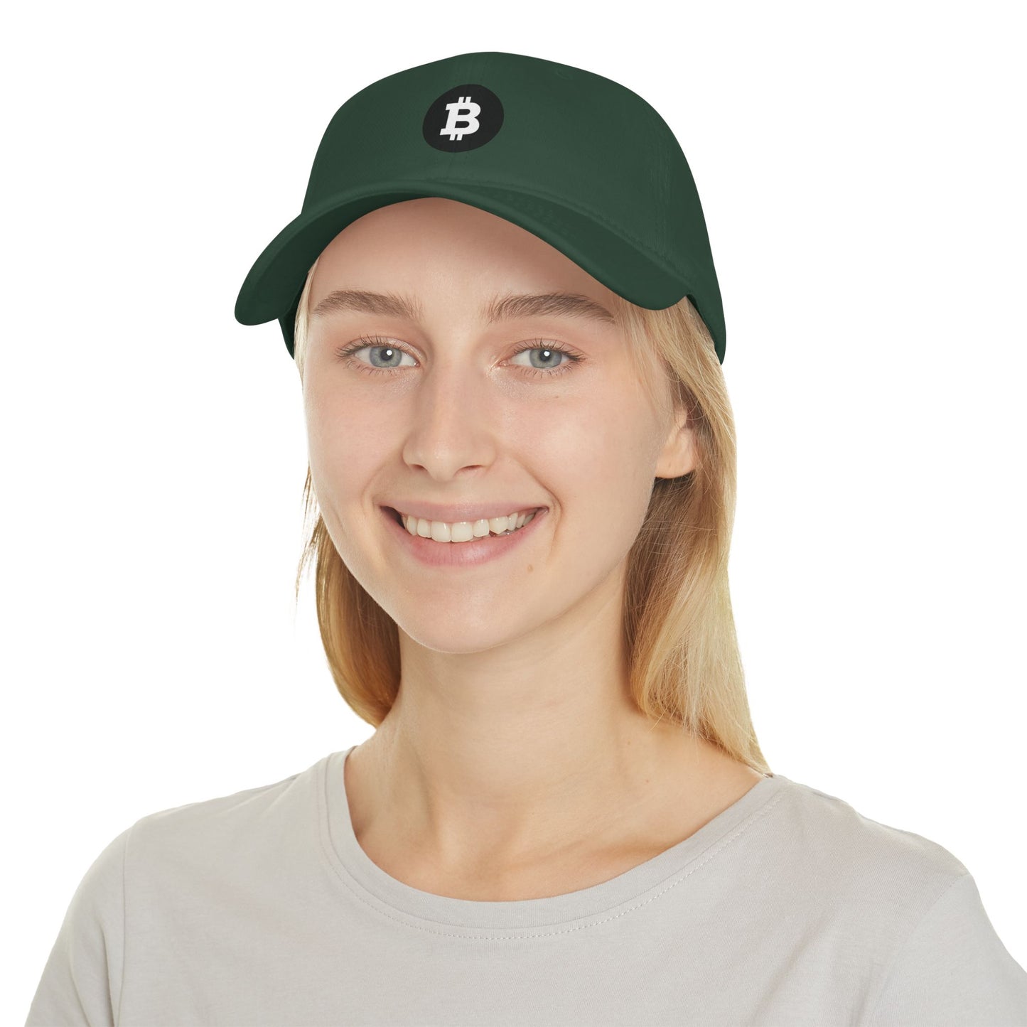 Bitcoin Low Profile Baseball Cap - Casual Red Hat for Cryptocurrency Enthusiasts