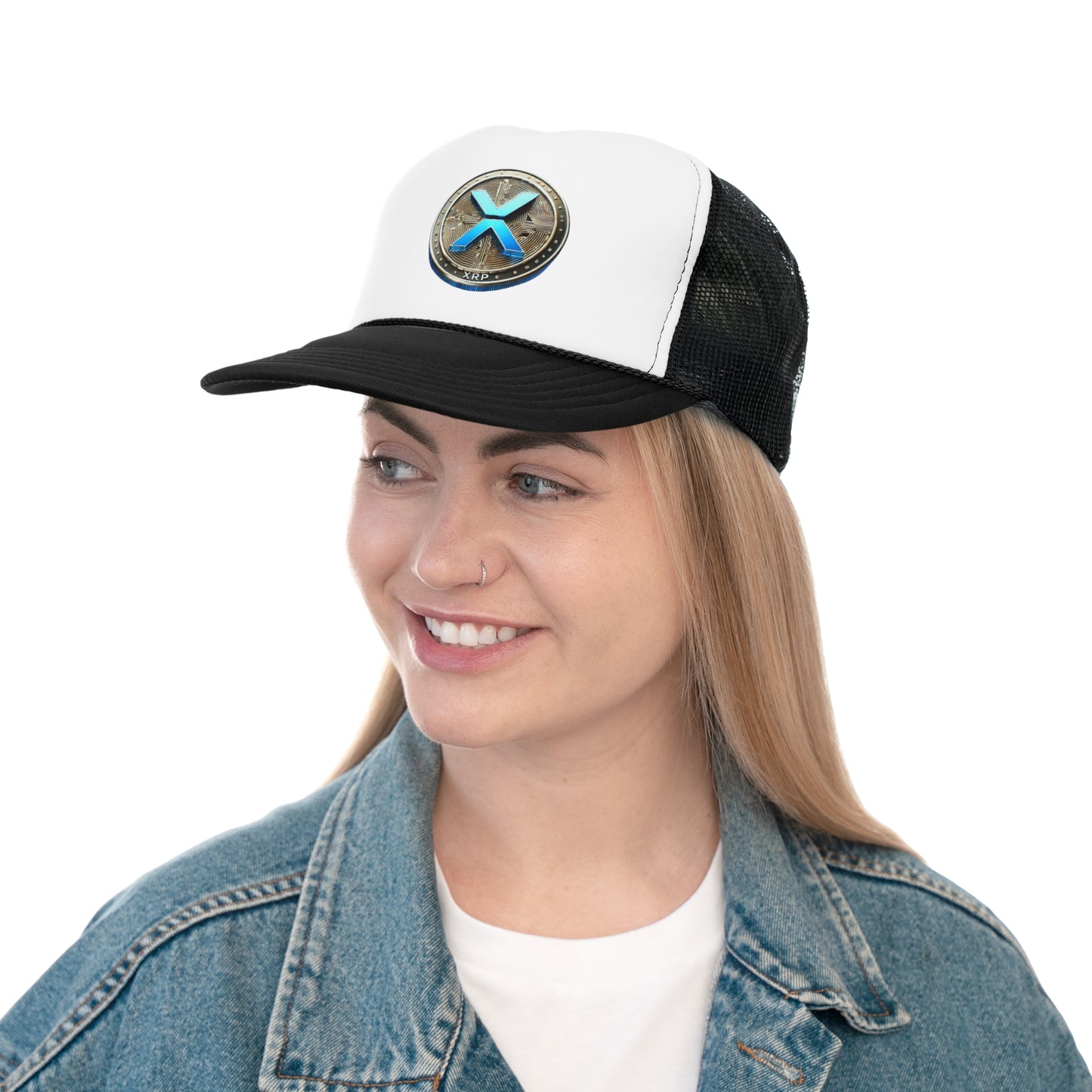 XRP Cryptocurrency Trucker Cap - Stylish Mesh Hat for Crypto Enthusiasts