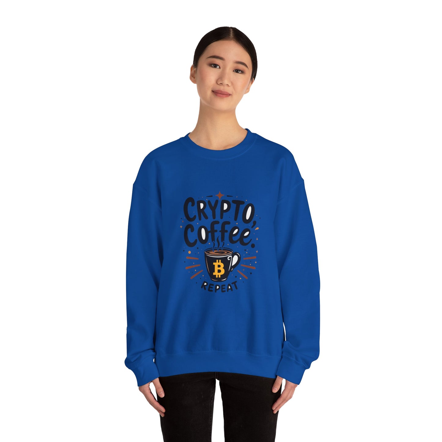 Crypto Coffee Repeat Sweatshirt - Unisex Heavy Blend™ Crewneck