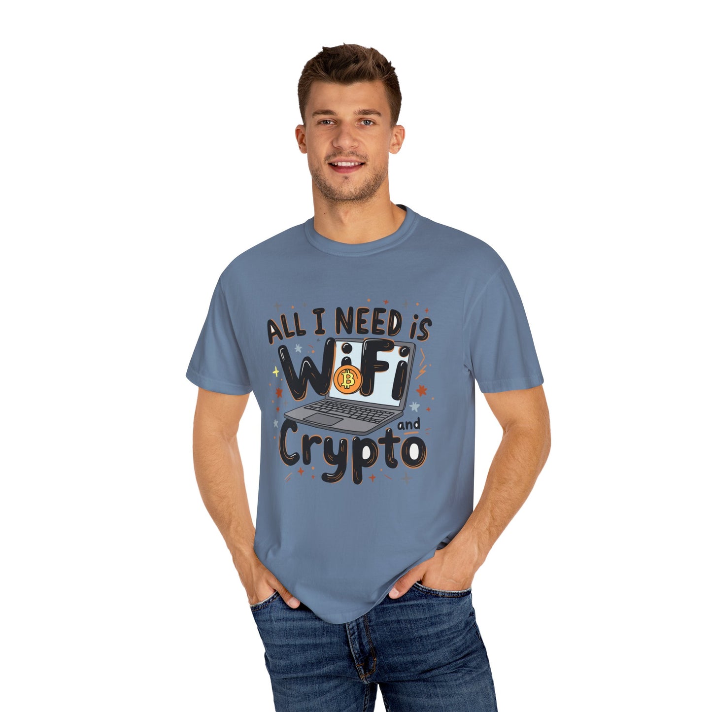 Bitcoin Wifi Unisex T-shirt, Cryptocurrency Tee, BTC Shirt, Digital Currency Top, Blockchain Apparel