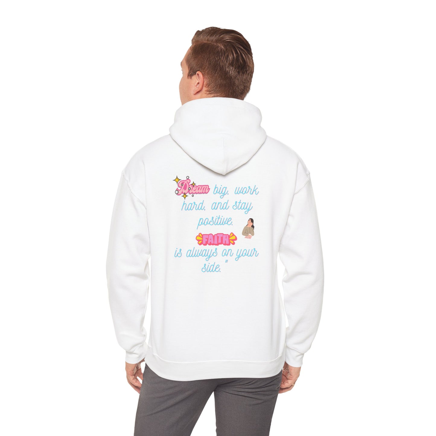 Inspirational Floral Hoodie - ‘Dream Big, Work Hard’ Sweatshirt for Positive Vibes