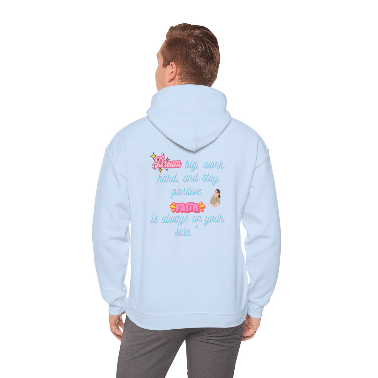 Inspirational Floral Hoodie - ‘Dream Big, Work Hard’ Sweatshirt for Positive Vibes