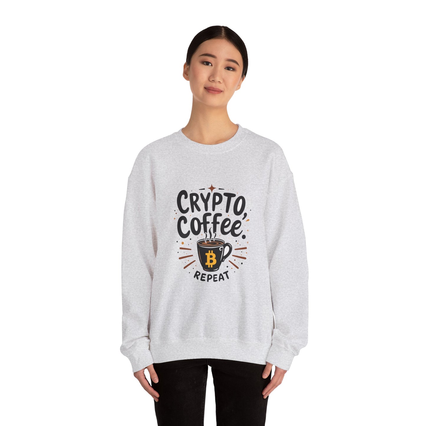 Crypto Coffee Repeat Sweatshirt - Unisex Heavy Blend™ Crewneck