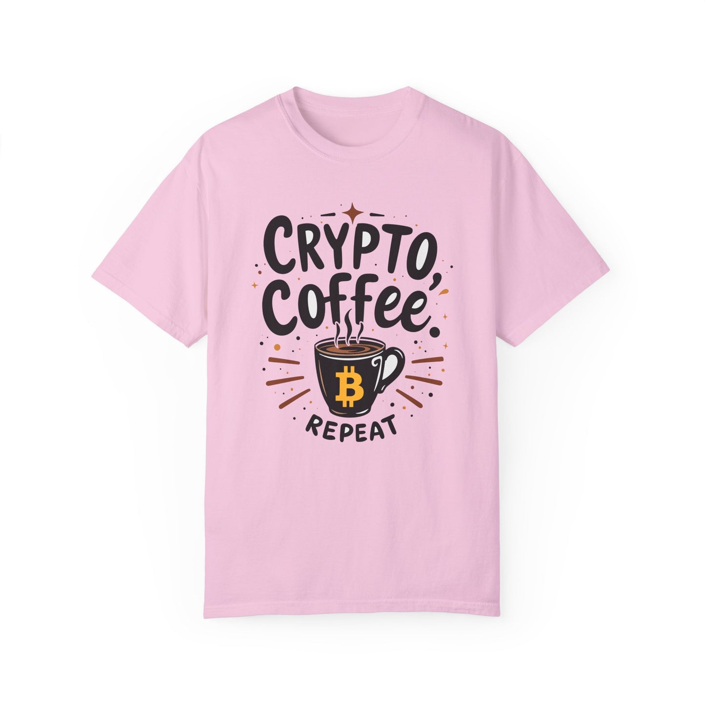 Bitcoin Crypto Coffee Unisex Tee, Cryptocurrency Tshirt, Bitcoin Lover Gift, Coffee Theme Shirt, Bitcoin Merch, Casual Top, Gift for Him,