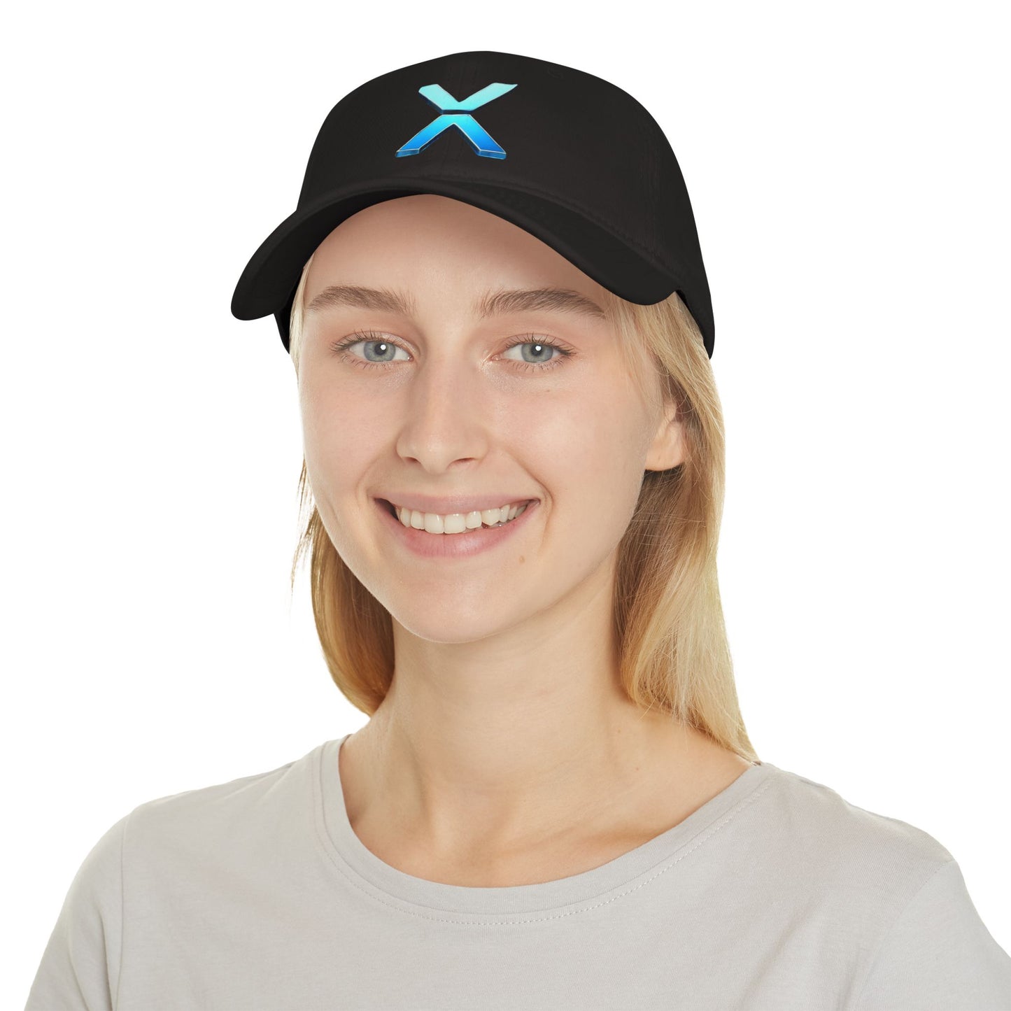 Low Profile Baseball Cap with Blue X Logo - Perfect for Casual Days and Outdoor Events