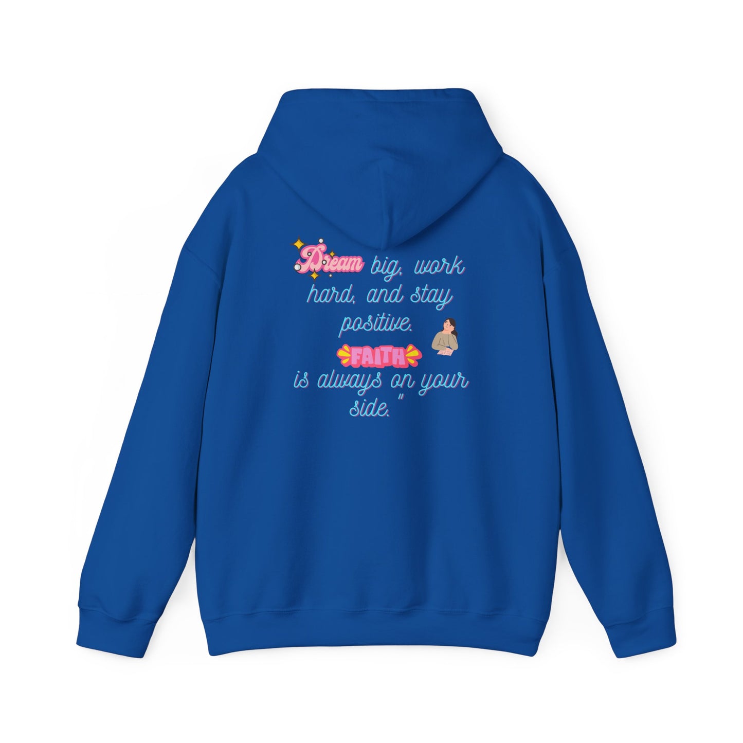 Inspirational Floral Hoodie - ‘Dream Big, Work Hard’ Sweatshirt for Positive Vibes