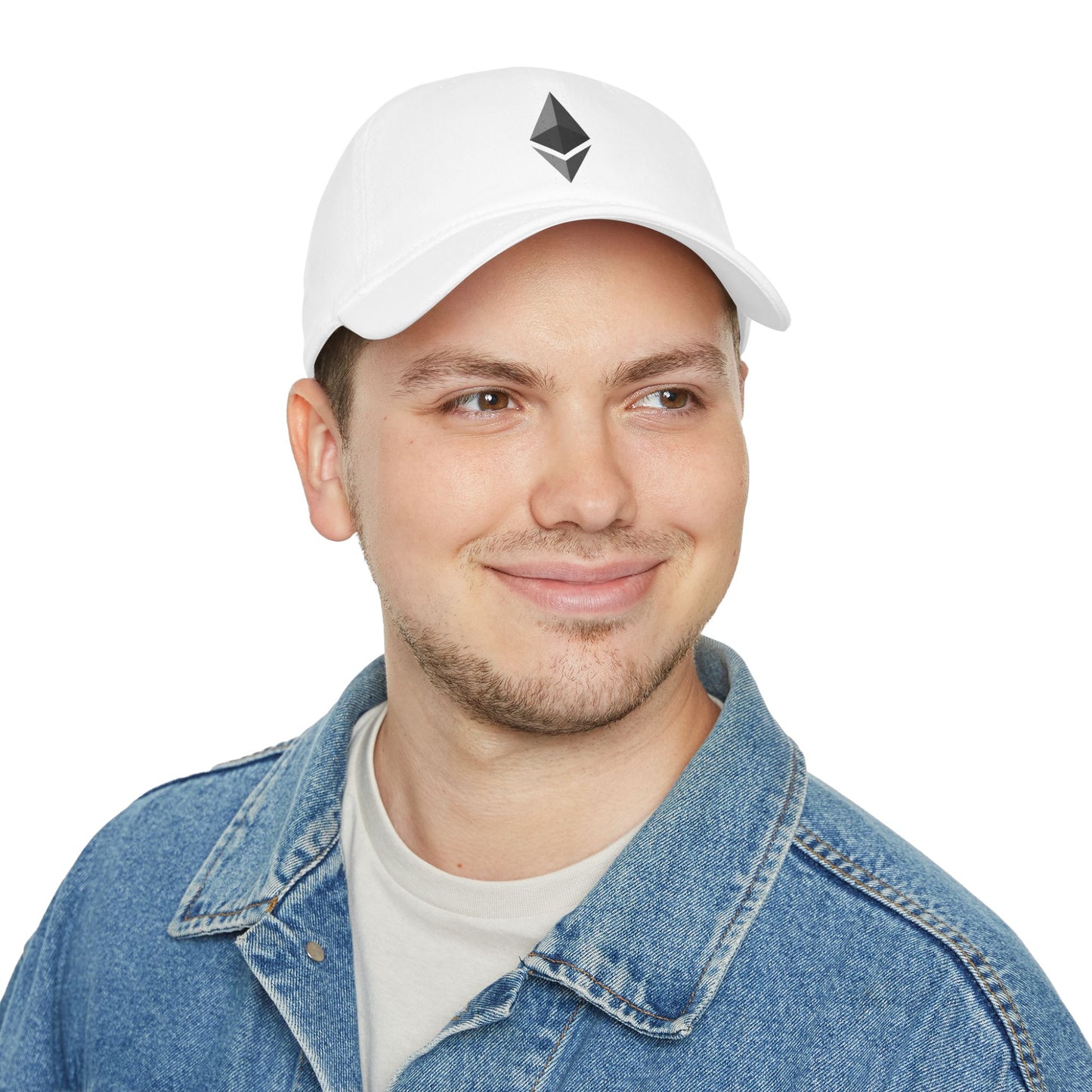 Ethereum Logo Low Profile Baseball Cap - Stylish Red Cap for Crypto Enthusiasts