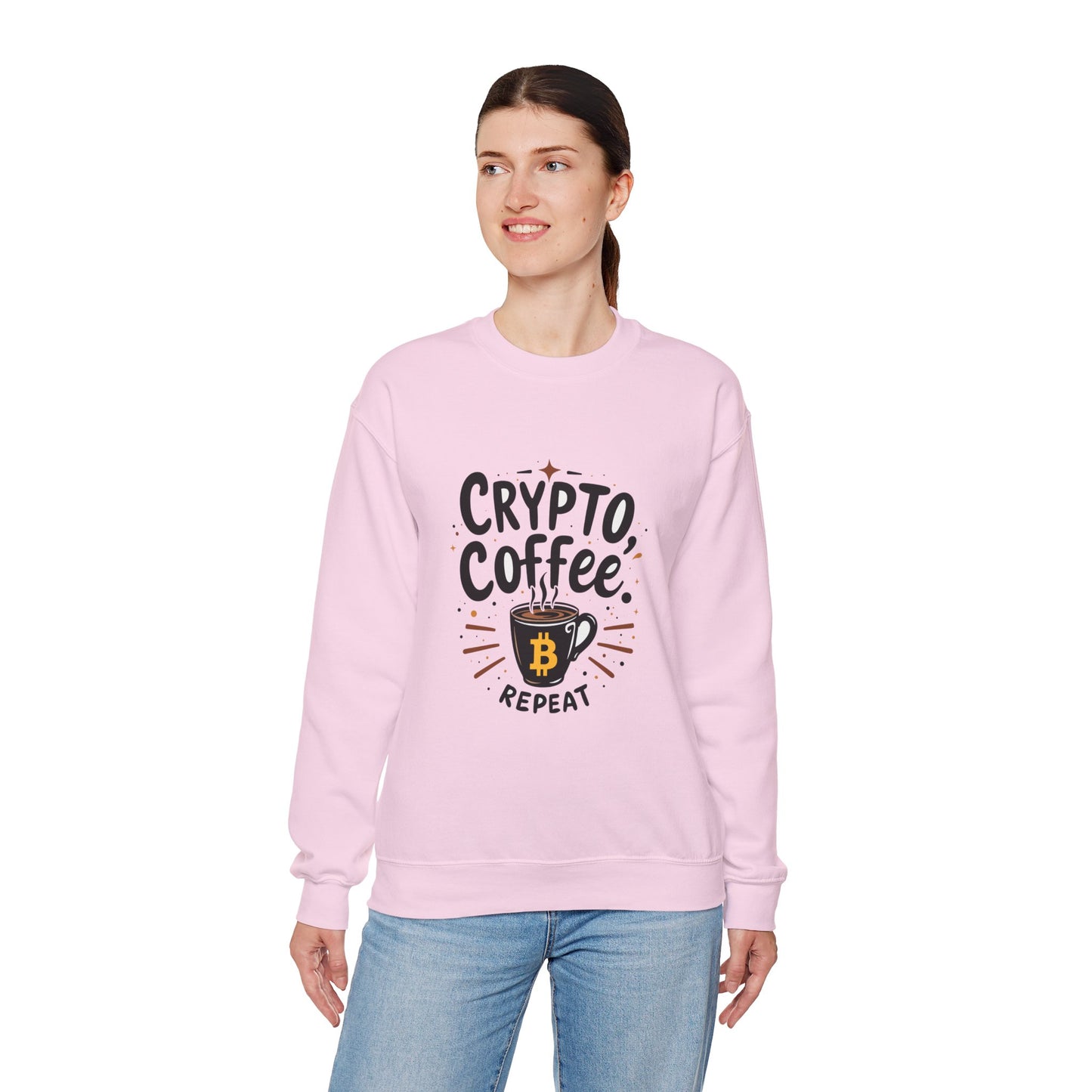 Crypto Coffee Repeat Sweatshirt - Unisex Heavy Blend™ Crewneck