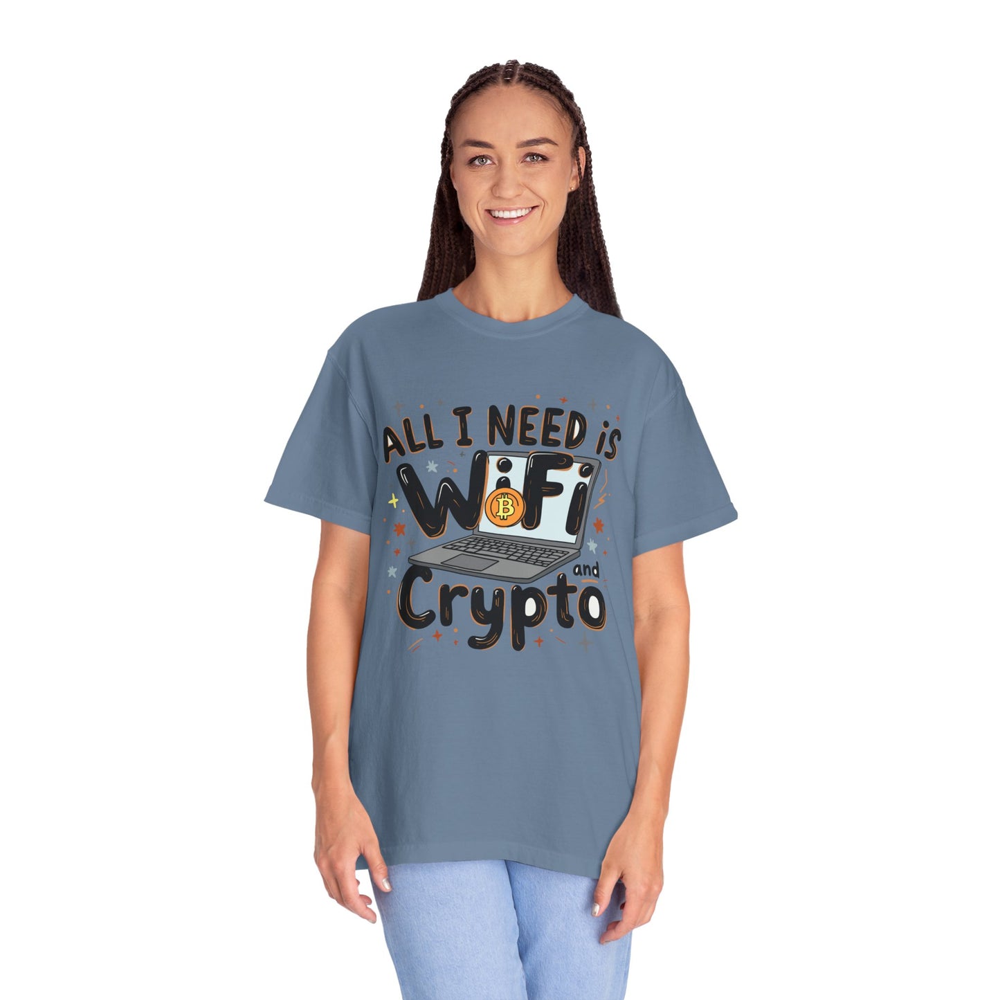 Bitcoin Wifi Unisex T-shirt, Cryptocurrency Tee, BTC Shirt, Digital Currency Top, Blockchain Apparel