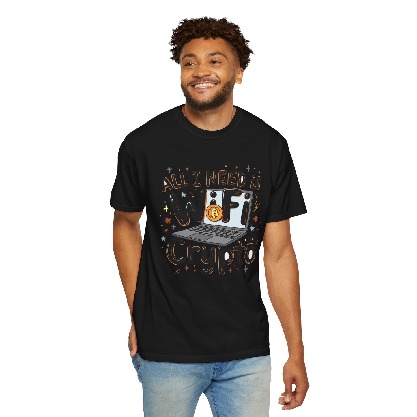 Bitcoin Wifi Unisex T-shirt, Cryptocurrency Tee, BTC Shirt, Digital Currency Top, Blockchain Apparel