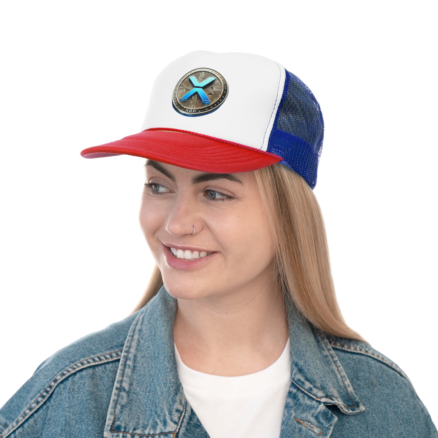 XRP Cryptocurrency Trucker Cap - Stylish Mesh Hat for Crypto Enthusiasts