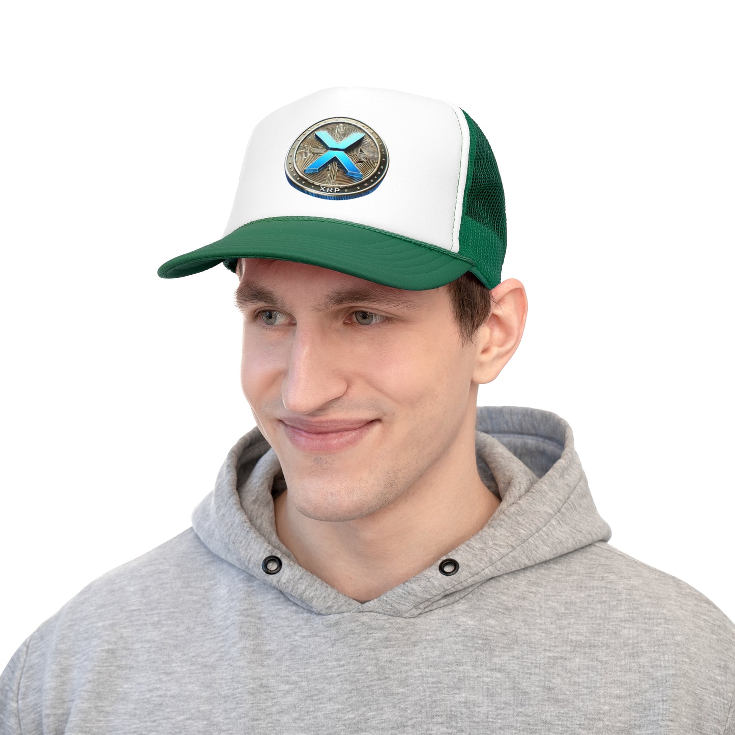 XRP Cryptocurrency Trucker Cap - Stylish Mesh Hat for Crypto Enthusiasts