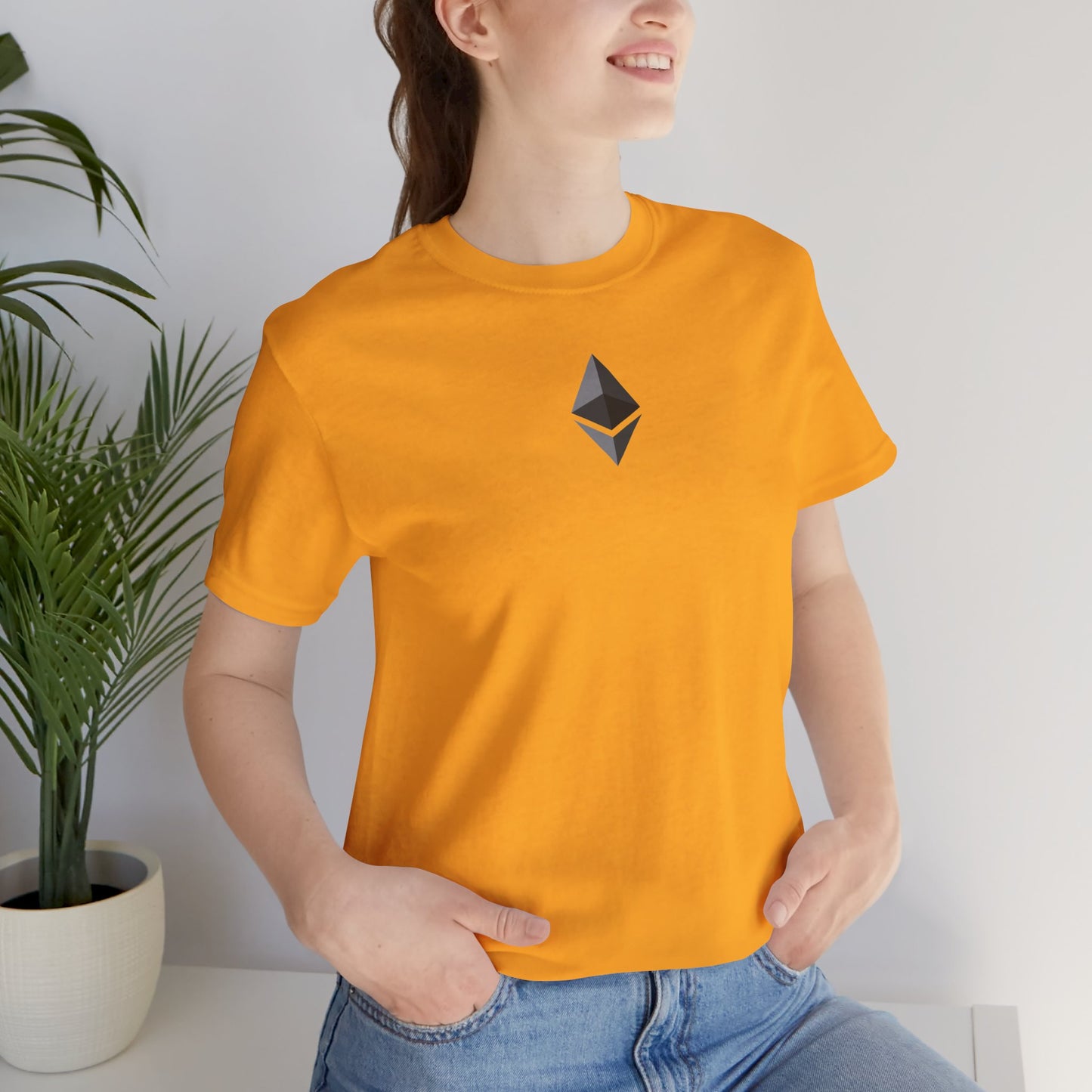 Ethereum T-Shirt, Crypto Tee Shirt, Blockchain Short Sleeve Top, Programmer Gift, Cryptocurrency Clothing, Gift for Tech Enthusiast