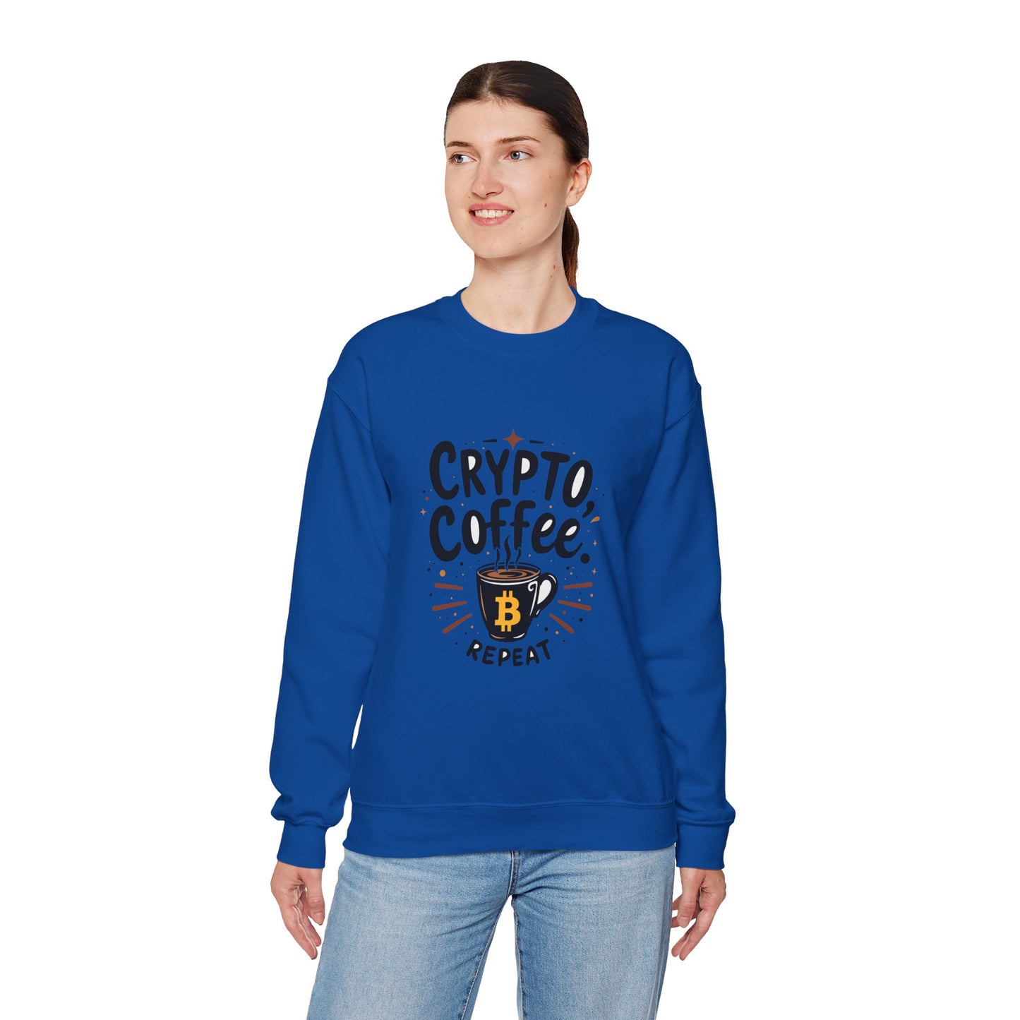 Crypto Coffee Repeat Sweatshirt - Unisex Heavy Blend™ Crewneck